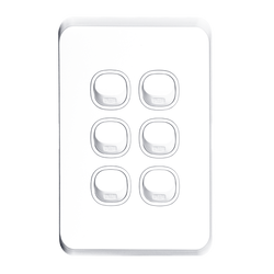 Tradesave Sleek 16A 2-Way Vertical 6 Gang Switch