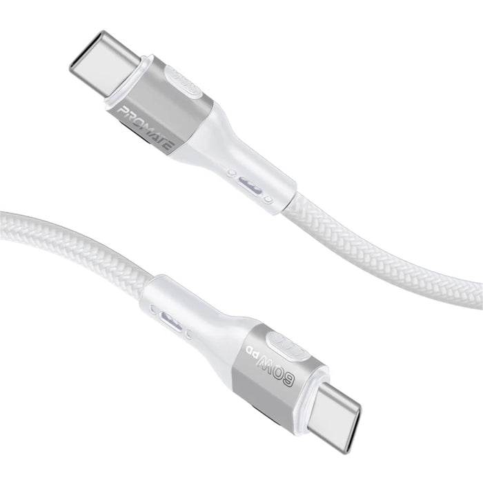 Promate 1.2m 60W PD USB-C to USB-C Tough-Built Cable Green