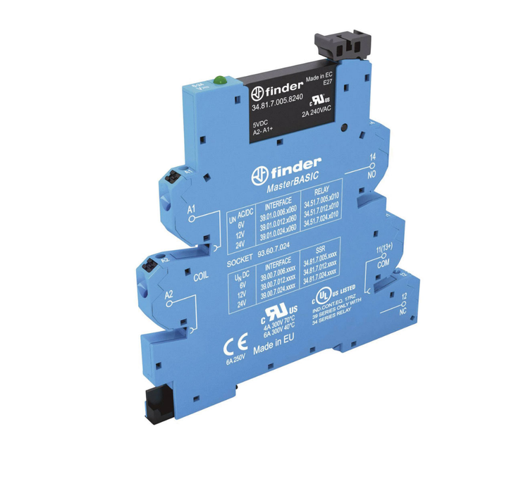 Finder SSR Integral Heatsink Din Mount Random Switching 15A 230VAC Load 24VDC Control