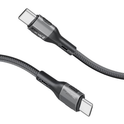 Promate 1.2m 60W PD USB-C to USB-C Tough-Built Cable Black