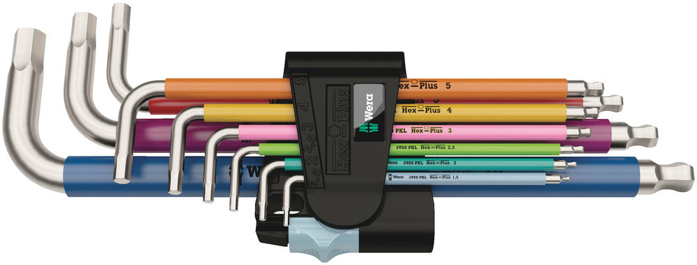Sulco Hex-Plus Multicolour STAINLESS L-Key Set 9pc - Metric