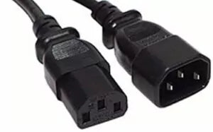 Rackpower Power Lead 10A C14 IEC Plug - 10A C13 IEC Socket - 1M 1mm Black Lead