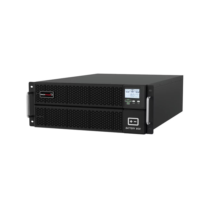 Rackpower 10kVA/10kW Rack-Mounted Online Ups 4RU 1Phase 230V/50Hz. Includes 16X 9Ah/12V Batteries