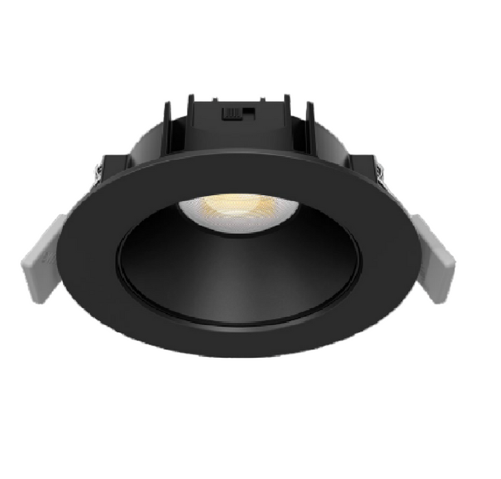Switch Lighting 8W Fixed DL Low Glare IC-F 90 Deg Switchable 2700K or 3000K 90CRI 180mA dimming driver  black inner textured black trim