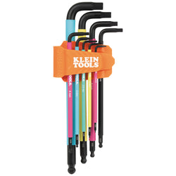 Klein Color Coded Extra-Long L Style Hex Key Caddy Set, Metric, 9-Piece
