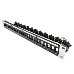 Dynamix Horizontal 19" 1RU Unloaded24 Port UTP Patch Panel Keystone
