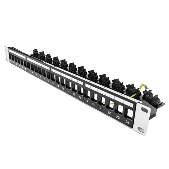 Dynamix Horizontal 19" 1RU Unloaded24 Port UTP Patch Panel Keystone