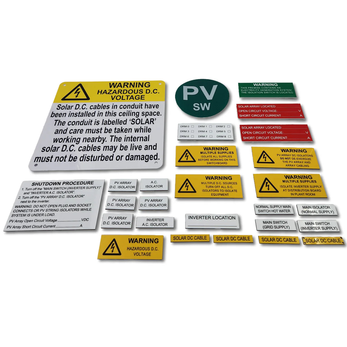 Smiths Solar PV Label Kit Deluxe — Scott Electrical