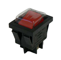 Globelink Switch Rocker On Off Clear Boot Red Illuminated 230V 16A