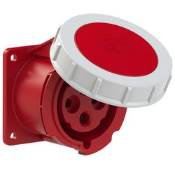 Emptec Socket 32Amp 4pole IP67 6h Panel Flanged Straight