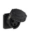 Emptec Socket 63Amp 3pole IP67 6h Black Panel Flanged Straight