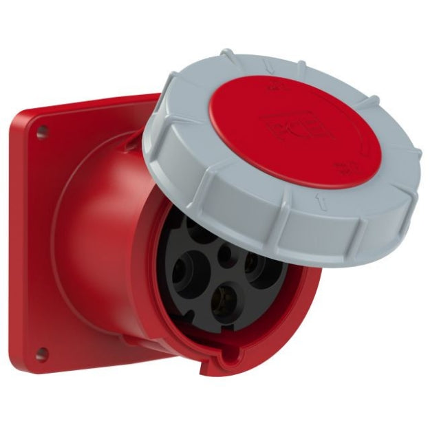 Emptec Socket 125Amp 5pole IP67 6h Panel Flanged Straight
