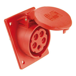 Emptec Socket 16Amp 5pole IP44 6h Panel Flanged Sloping