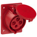 Emptec Socket 32Amp 4pole IP44 6h Panel Flanged Sloping