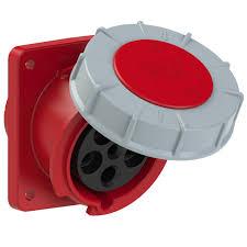 Emptec Socket 63Amp 5pole IP67 6h Panel Flanged Sloping