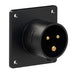 Emptec Plug 16Amp 3pole IP44 6h Black Panel Flanged Straight