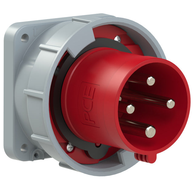 Emptec Plug 63Amp 4pole IP67 6h Panel Flanged Straight