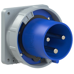 Emptec Plug 63Amp 3pole IP67 6h Panel Flanged Straight