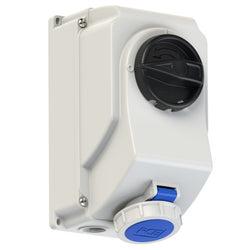 Emptec Socket 16Amp 3pole IP67 6h Switch interlocked Surface Mnt