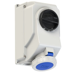 Emptec Socket 32Amp 3pole IP67 6h Switch interlocked Surface Mnt