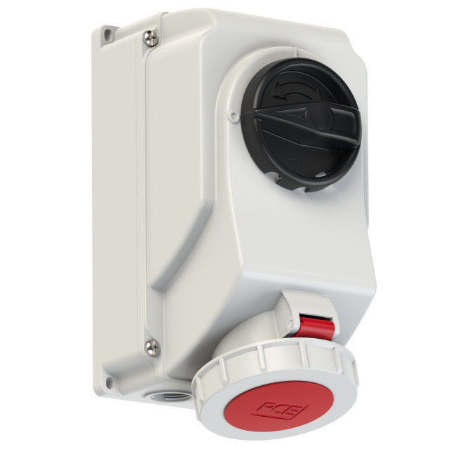 Emptec Socket 32Amp 4pole IP67 6h Switch interlocked Surface Mnt