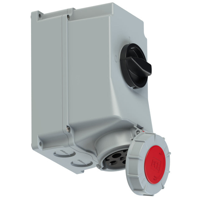 Emptec Socket 63Amp 4pole IP67 6h Switch interlocked Surface Mnt