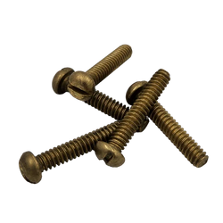 Black Smiths Machine Screw 5/32x3/4" Round Slotted Brass 50pc