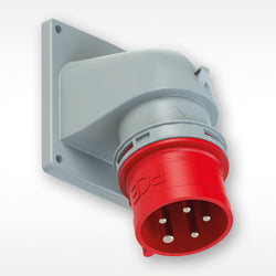 Emptec Plug 16Amp 4pole IP67 6h Appliance inlet Flanged Angled Surf