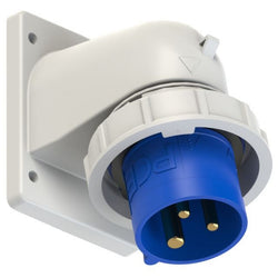 Emptec Plug 32Amp 3pole IP67 6h Appliance inlet Flanged Angled Surf