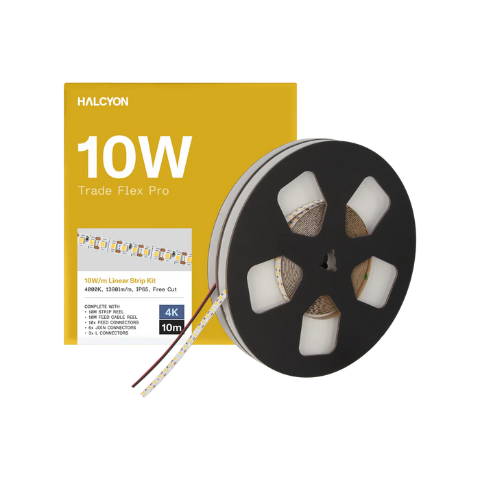 Halcyon Linear Tape Trade Flex Pro 24V DC 10W 1390lm/m 4000K CRI90 IP65 8mm - Trade Kit 25m