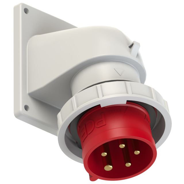 Emptec Plug 32Amp 5pole IP67 6h Appliance inlet Flanged Angled Surf