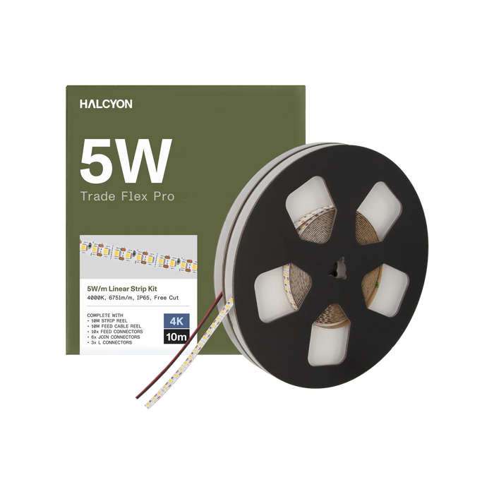 Halcyon Linear Tape Trade Flex Pro 24V DC 5W 675lm/m 4000K CRI90 IP65 8mm