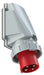 Emptec Plug 63Amp 4pole IP67 6h Appliance inlet Flanged Angled Surf