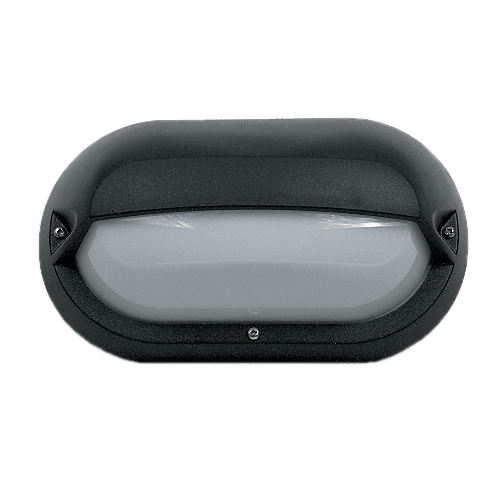 Superlux Bulkhead LED 10W 3000K 274x160mm Oval Eyelid Polycarbonate Black IP55