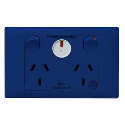Legrand HPM E-COM 10A DOUBLE PPT PWA CH & ANTI MIC RES RCD P ENG BLUE