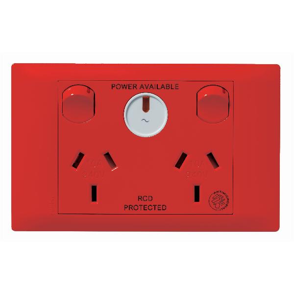 Legrand HPM E-COM 10A DOUBLE PPT PWA CH & ANTI MIC RES RCD P ENG RED