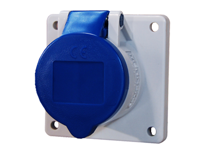 Mennekes 32A 3pin 6h Panel Mounted Straight Socket 240V IP44