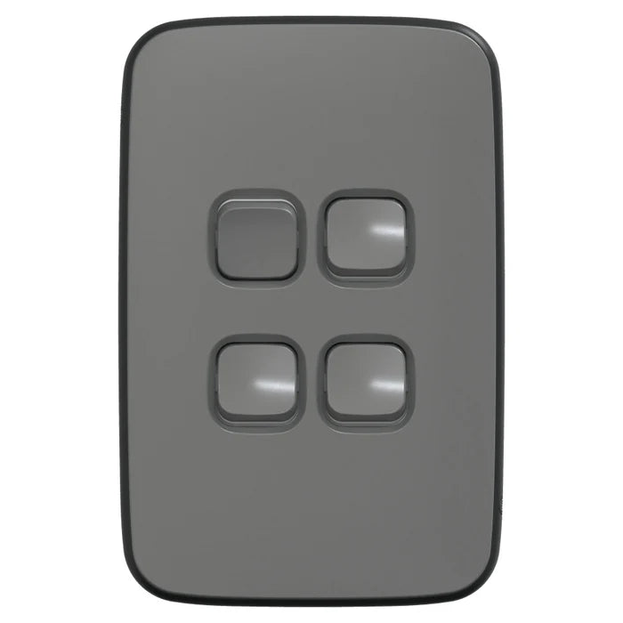 Iconic Essence Switch Vert 4G 20A 230/240V Ash Grey
