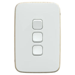 Iconic Essence Switch Vert 3G 20A 230/240V Arctic White