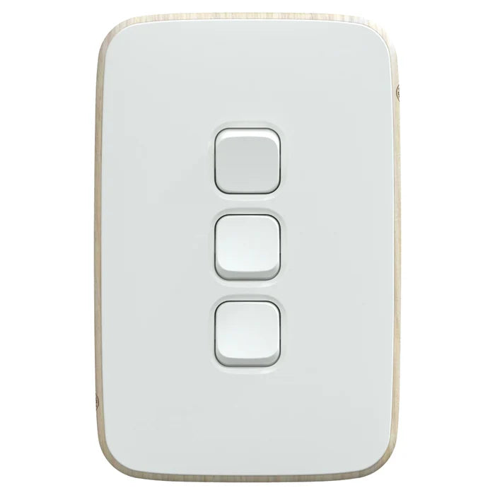 Iconic Essence Switch Vert 3G 20A 230/240V Arctic White