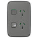Iconic Socket Sw Vert Twin 10A 230/240V Ash Grey