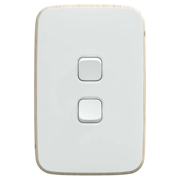 Iconic Essence Switch Vert 2G 20A 230/240V Arctic White