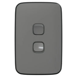Iconic Essence Switch Vert 2G 20A 230/240V Ash Grey