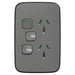 Iconic Socket Sw Vert Twin with Extra SW Ash Grey