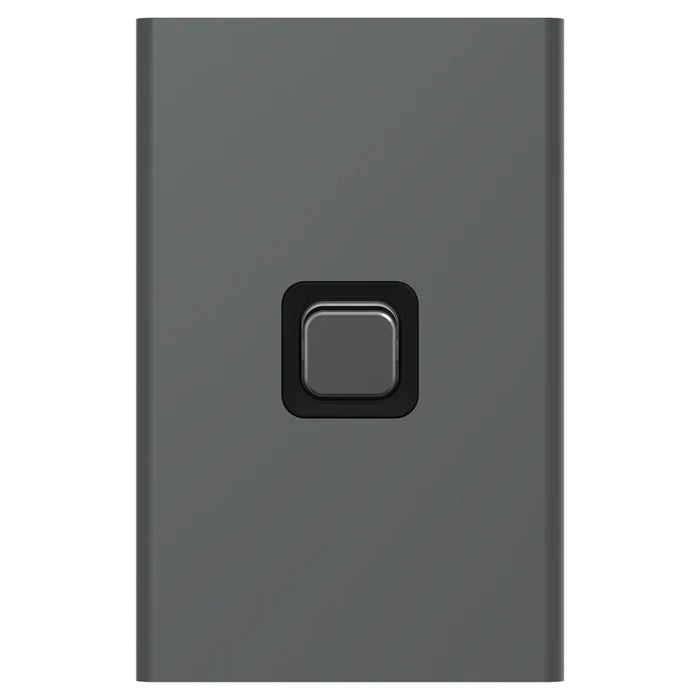 Iconic Styl Switch Vert 1G 20A 230/240V Silver Shadow