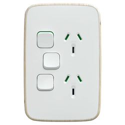 Iconic Socket Sw Vert Twin with Extra SW Arctic White