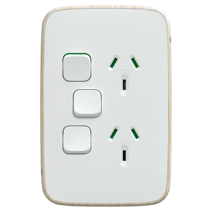 Iconic Socket Sw Vert Twin with Extra SW Arctic White
