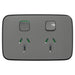 Iconic Socket Sw Horiz Twin 10A 230/240V Ash Grey