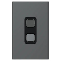 Iconic Styl Switch Vert 2G 20A 230/240V Silver Shadow