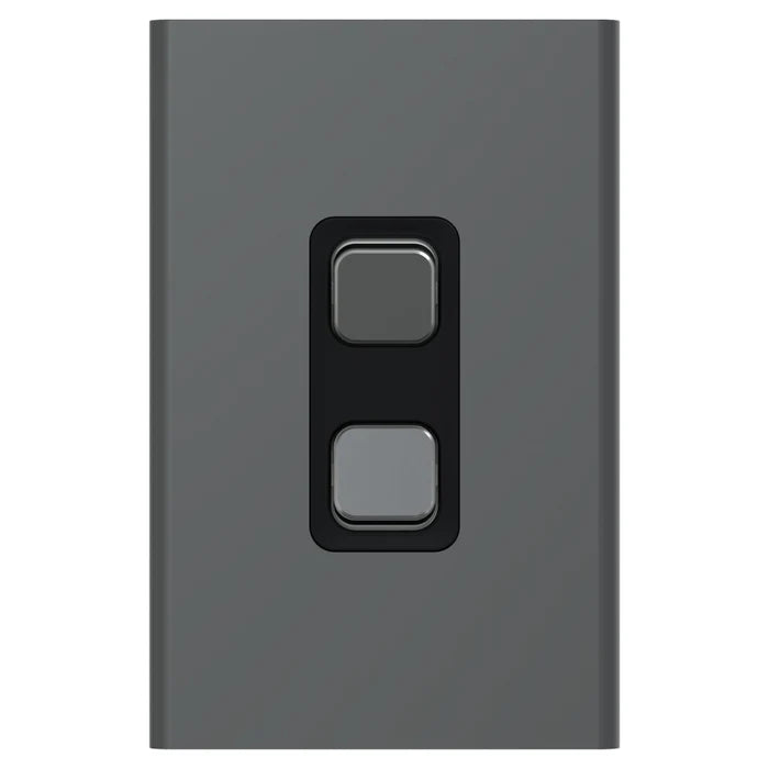 Iconic Styl Switch Vert 2G 20A 230/240V Silver Shadow